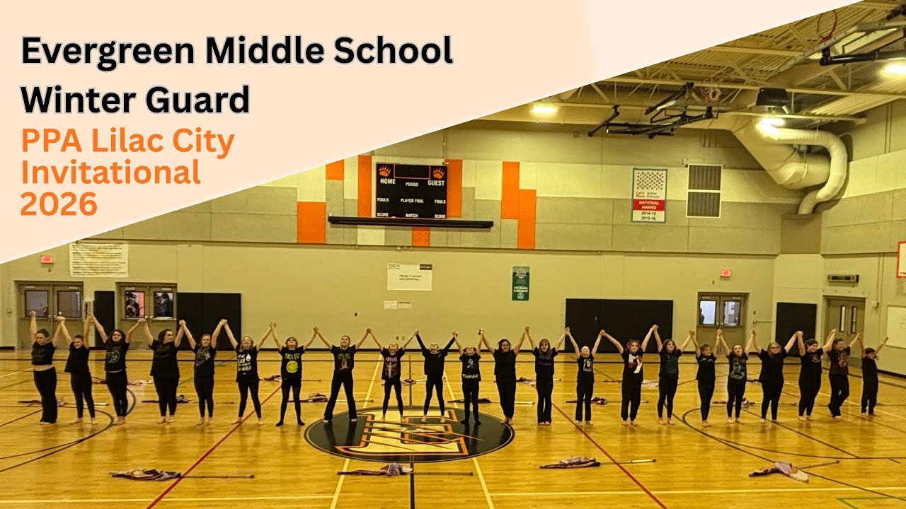 Evergreen Middle School Winter Guards inaugural performance at the 2026 PPA Lilac City Invitational 