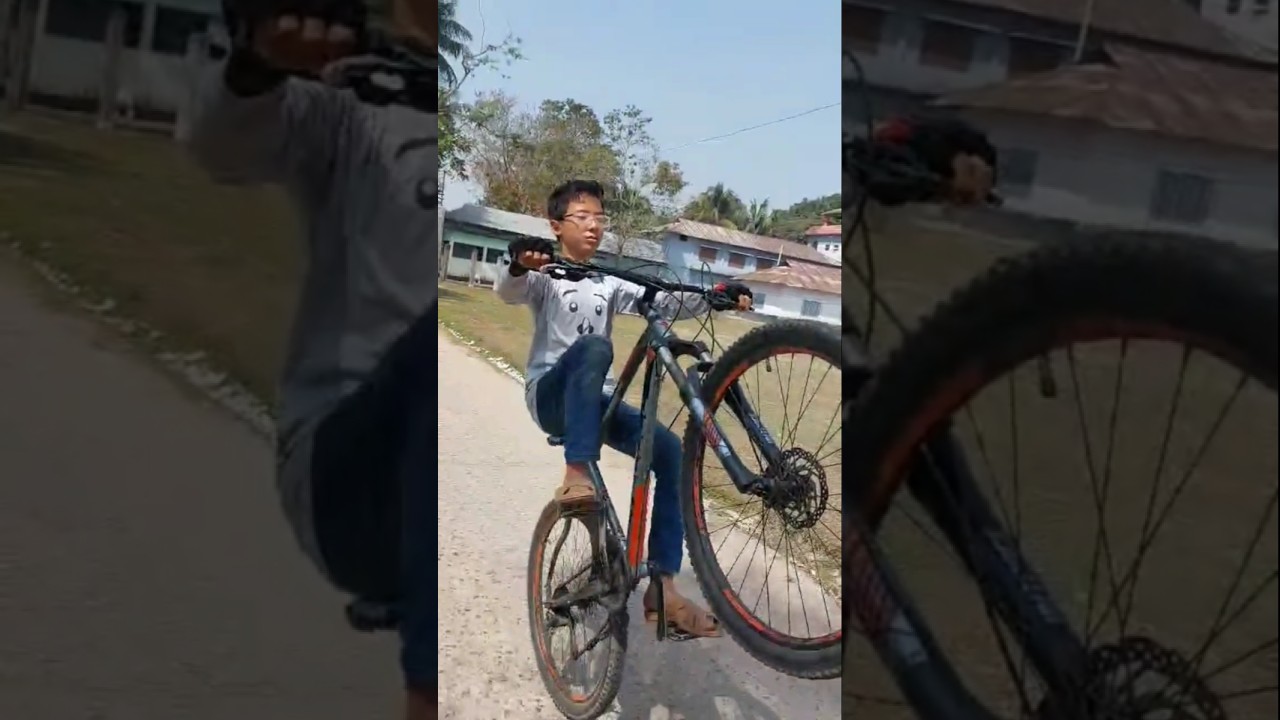 long wheelie challenge🔥 #shorts #stuntchallenges #mtbstunt