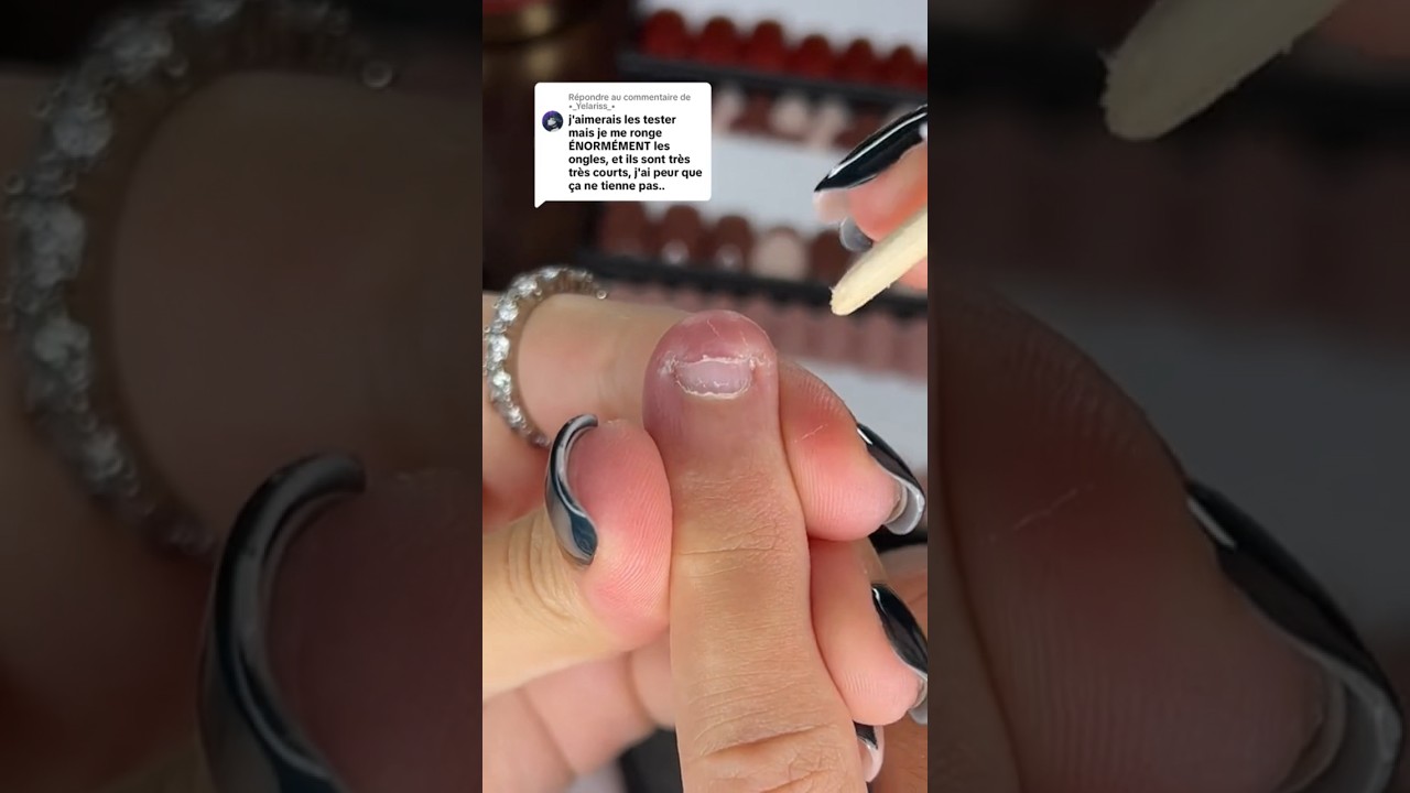 ✨D&Eacute;FI ✨Pose sur ongles EXTR&Ecirc;MEMENT rong&eacute;s avec les faux ongles Roxy Nails 🤯  #ongles #crashtest