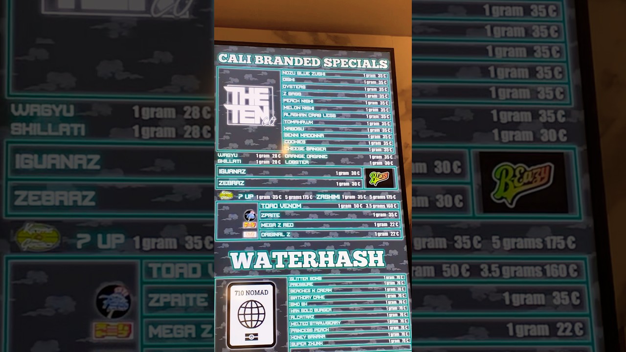 Drewissharing coffee shop menu 30-07-25 🔥🔥#amsterdam #travel #420 #beautiful #shorts