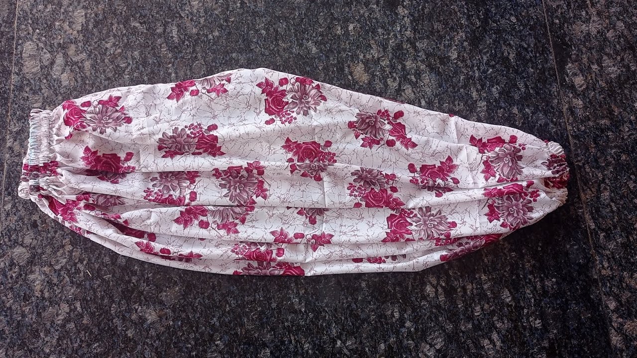 Balloon pant / Harem pant / salwar cutting and stitching step by step/ Afghani elastic pant