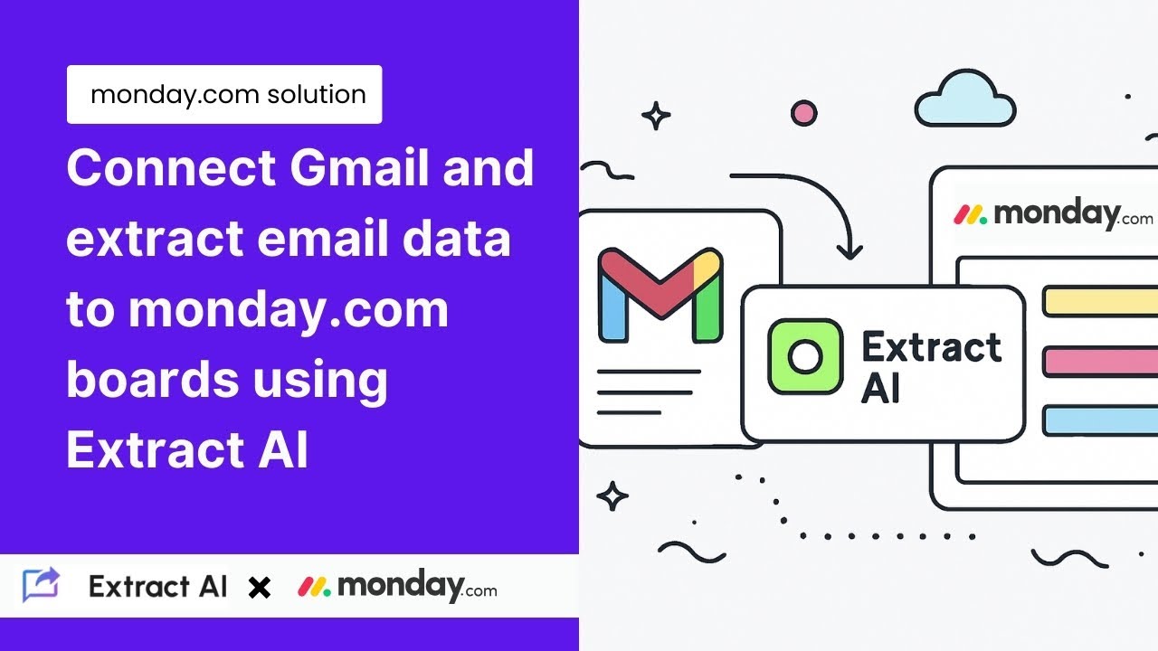 Integrate Gmail and extract data for monday.com - Extract AI