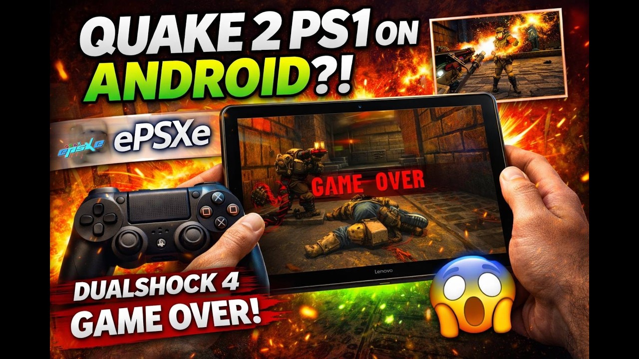 Quake 2 PS1 on Android?! DualShock 4 Madness Until Game Over 😱