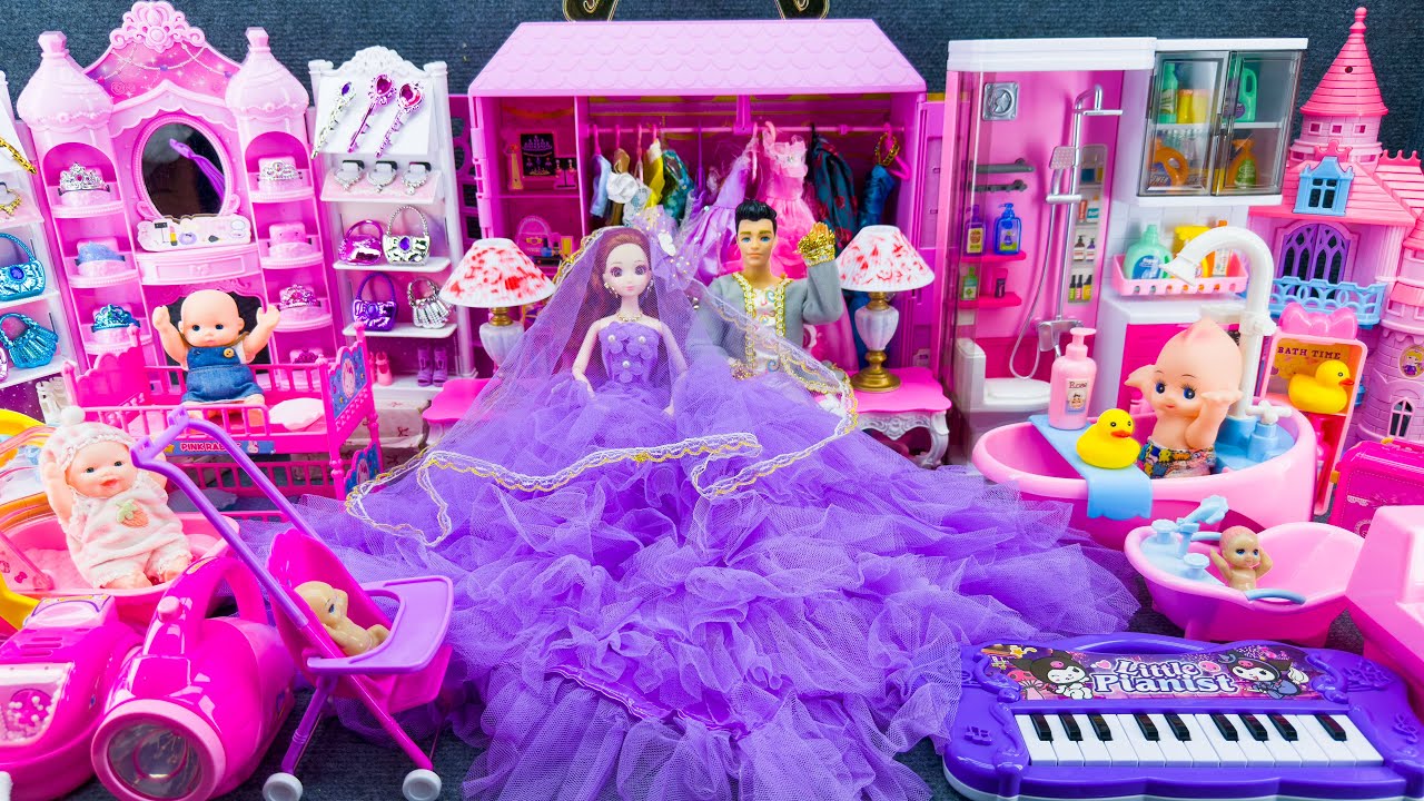 20 Minutes Satisfying With Unboxing Royal Barbie Princess Play House & Kitchen Play Set Review Toys