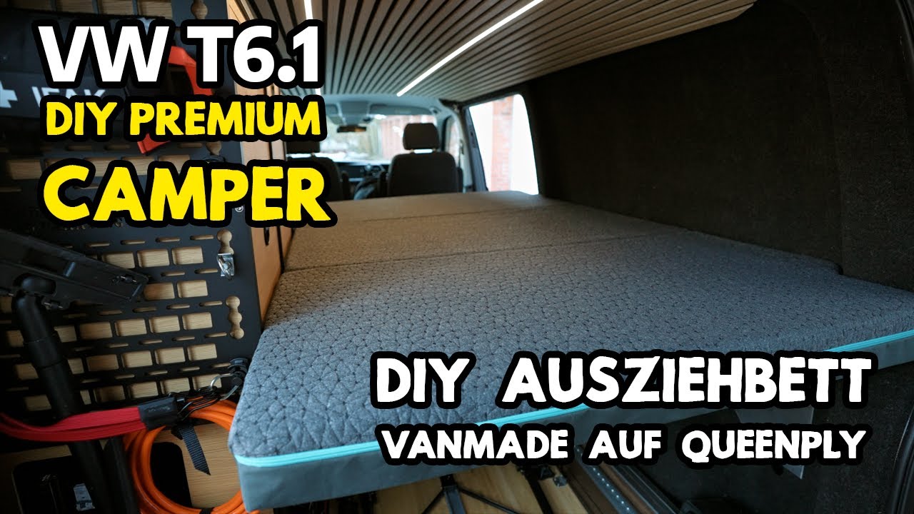 Ausziehbett fräsen und einbauen - VANMADE Matratze auf Queenply  | Campingumbau meines VW T6.1
