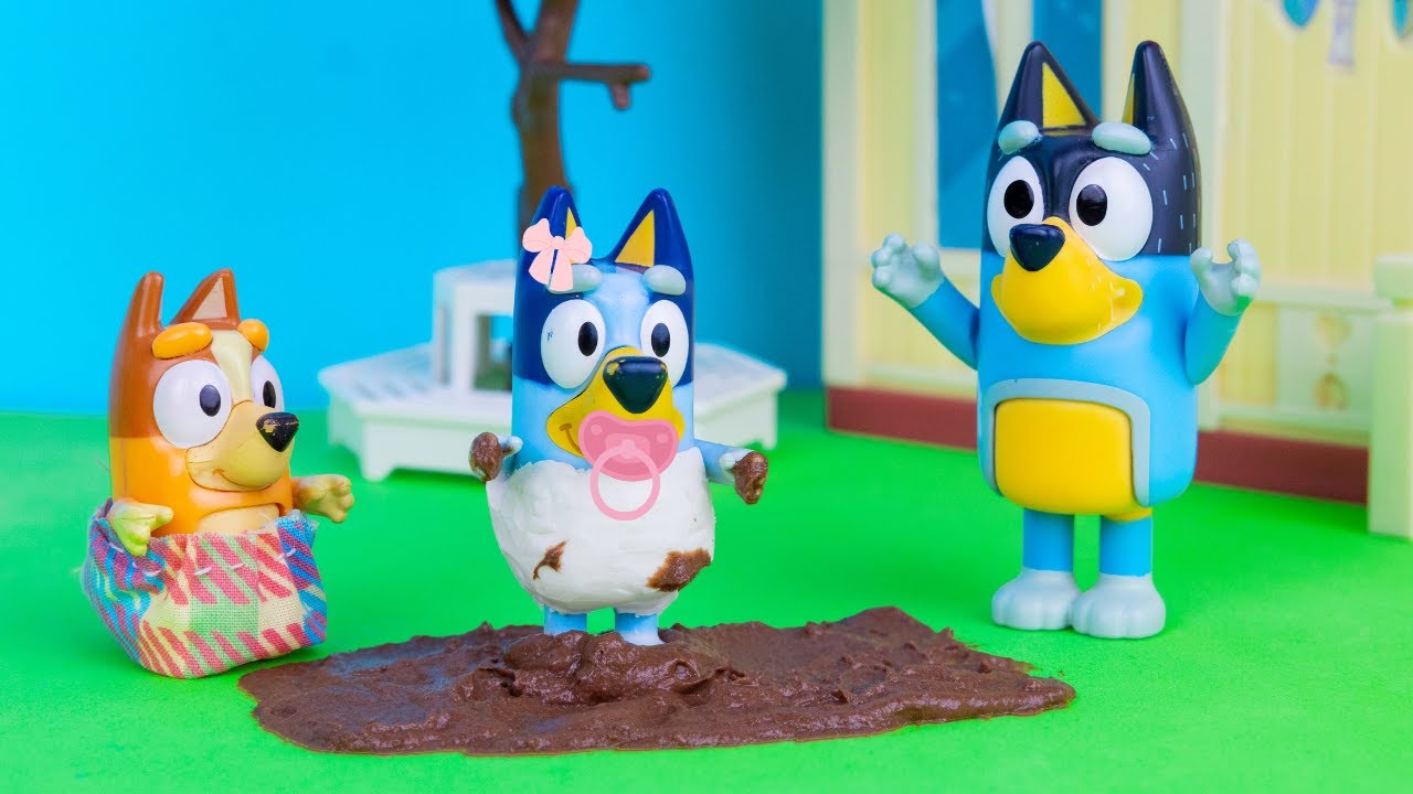 Bebê BLUEY e Mamãe BINGO! | Brinquedos Bluey em Português
