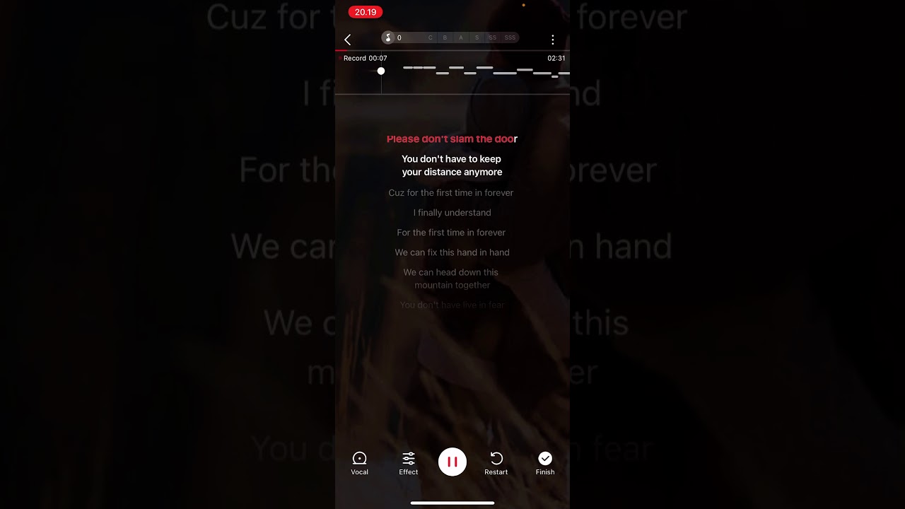 for the first time in forever (reprise) wesing karaoke lower key — Frozen