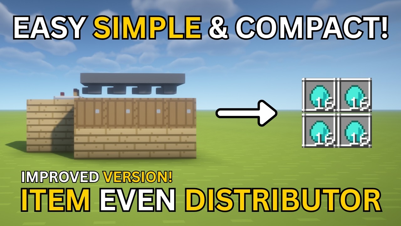 The Ultimate Simple & Compact Even Item Distributor in Minecraft