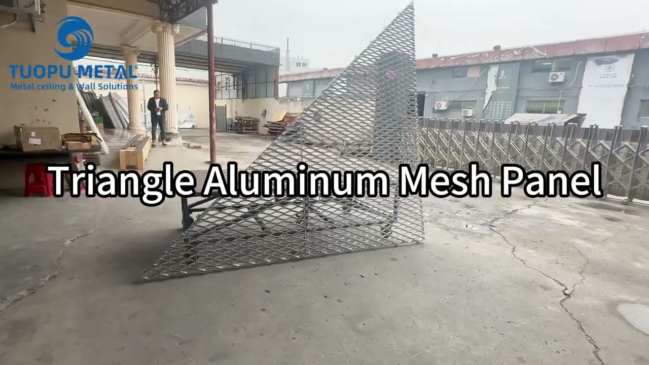 Custom Triangular Aluminum Expanded Mesh Panels For Walls And Ceilings