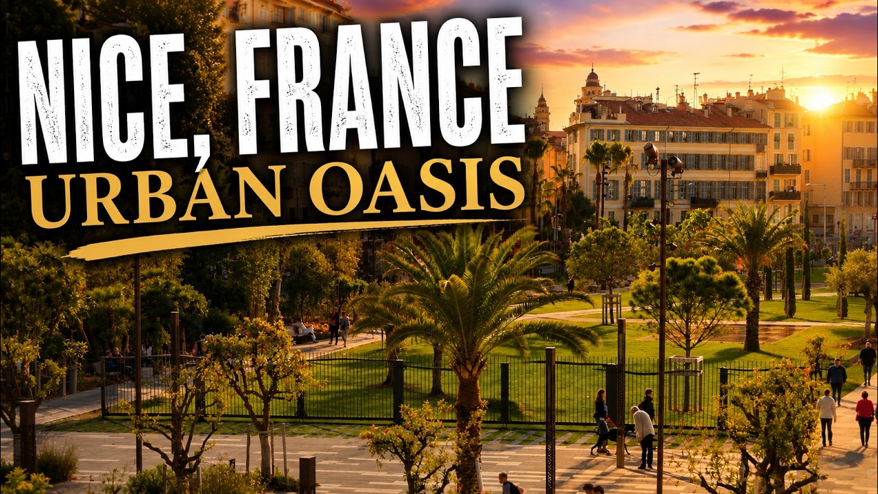 Nice, France Central Park Walk | Promenade du Paillon 4K Natural Sound