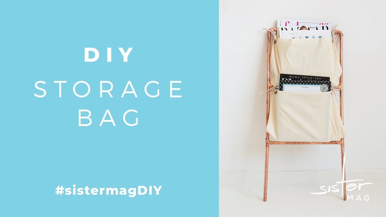 DIY Linen Storage Bag for Copper Ladder #sistermagDIY