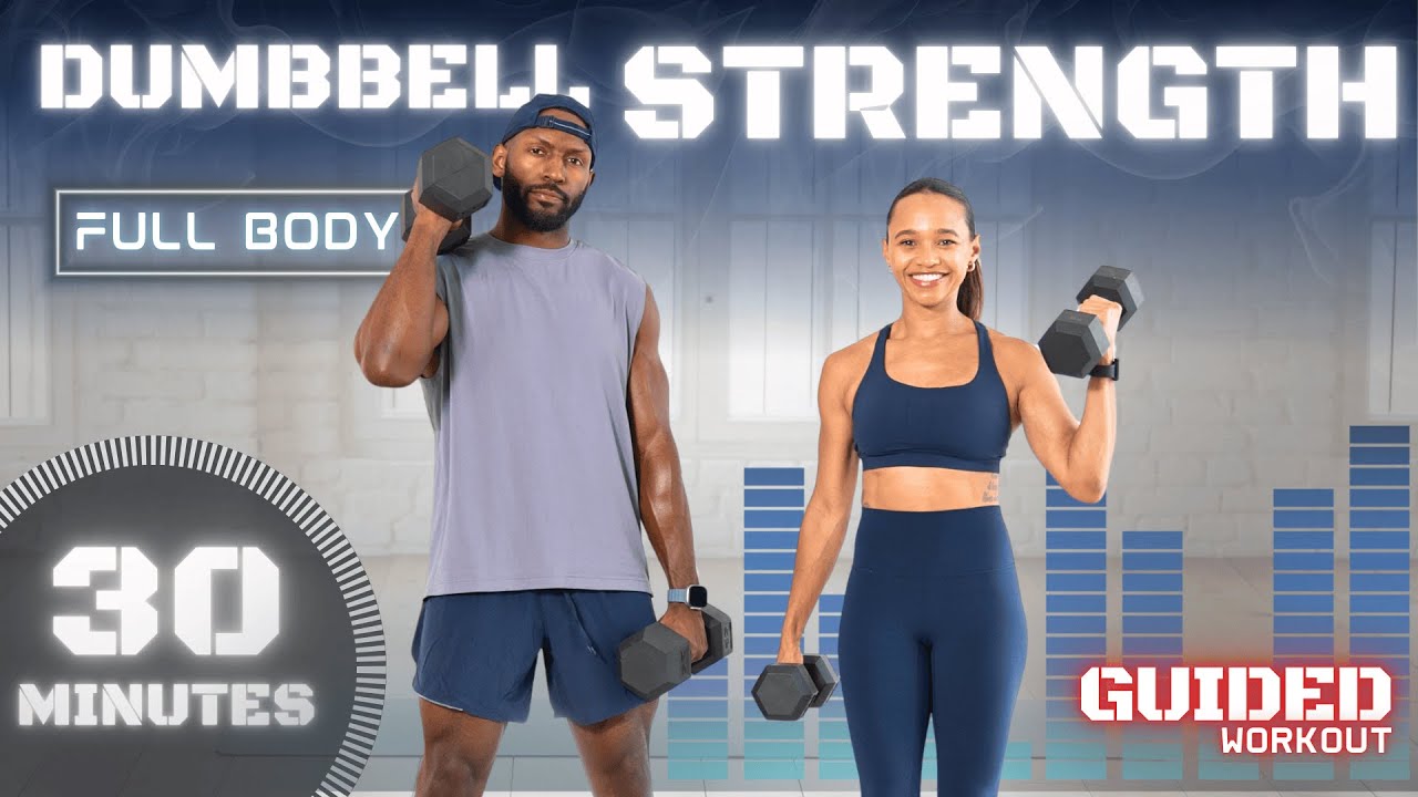 30-минутная тренировка с гантелями на все тело (с аудиоподсказками и модификациями)