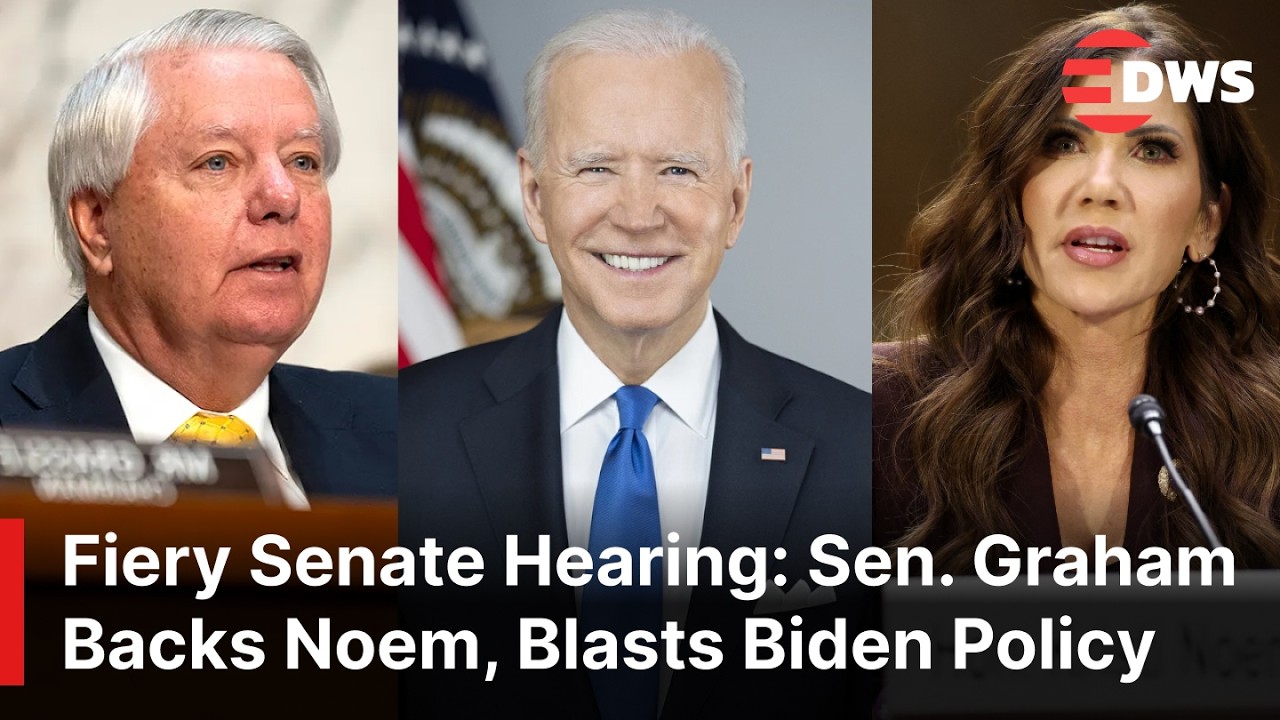 Fiery Senate Hearing: Sen. Lindsey Graham Backs Kristi Noem, Blasts Biden Policy | DWS News | AC1E