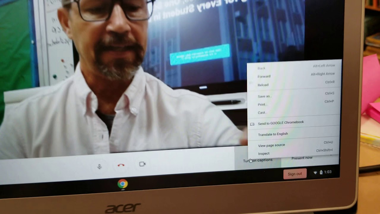 Subtítulos traducidos al español en Google Meet.