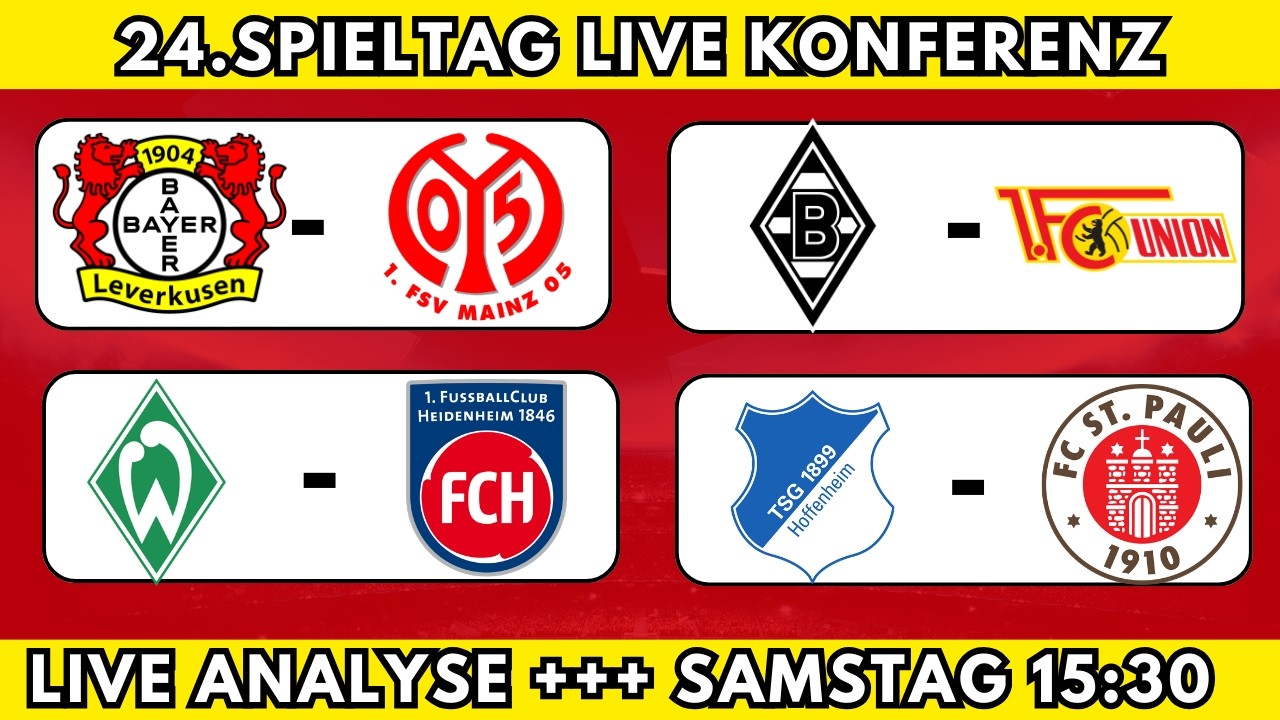🔴 Bundesliga LIVE Analyse (24. Spieltag) Samstag Konferenz - Alle Spiele