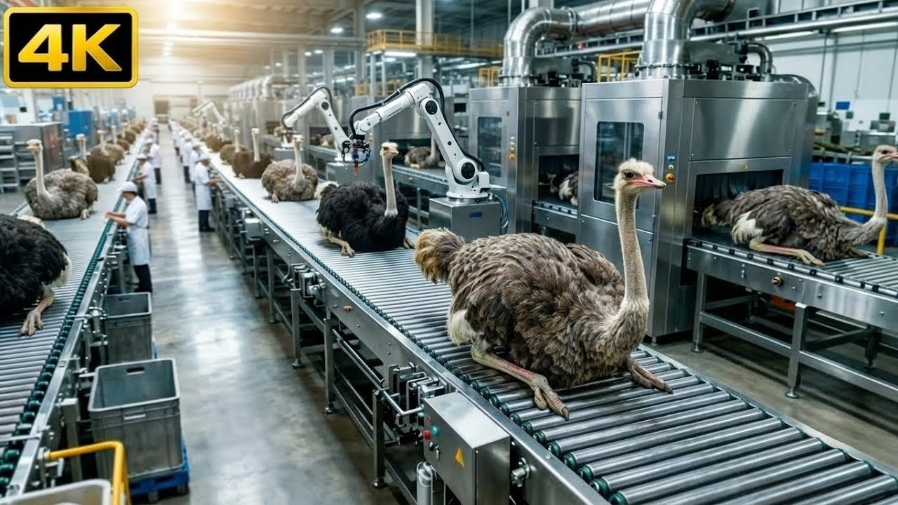 “How Ostrich Skin Is Processed Into  Luxury Leather | Inside High-Tech Factories”