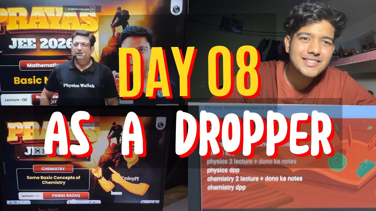 Day 08 as a dropper 🔥💪 Prayas JEE 2026 🔥 #physicswallah