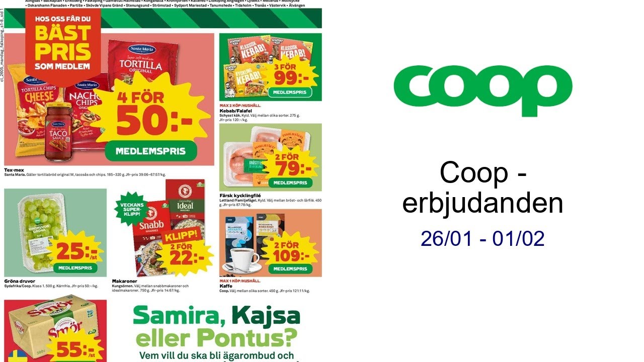 Coop - erbjudanden 26/01 - 01/02