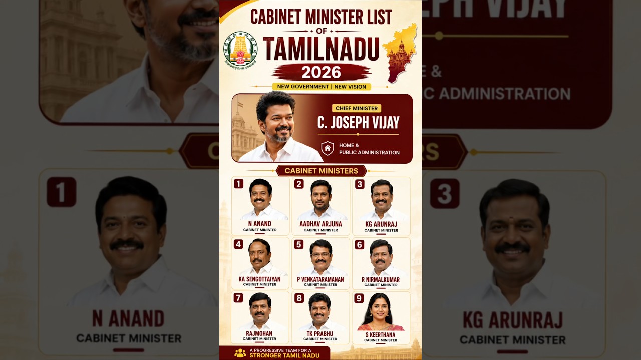 Tamil Nadu Cabinet Minister List 2026 | #tamilnadu  #vijaythalapathy  #tvk