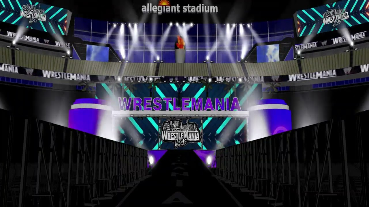 WWE WrestleMania 42 OPENING PYRO Las Vegas stage Animation