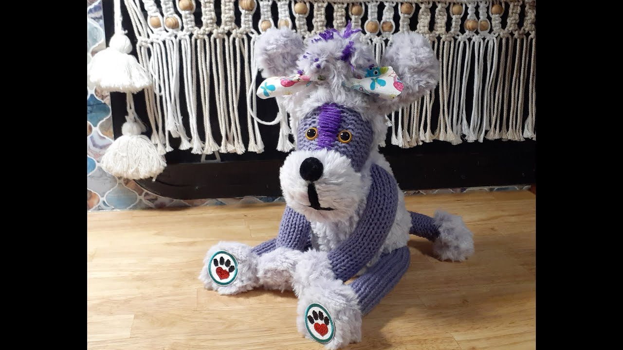 🟣 Meet Petunia:  A Whimsical Wonder in Purple Fur.  An Easy 22 Pin Circular Knitting Machine Project