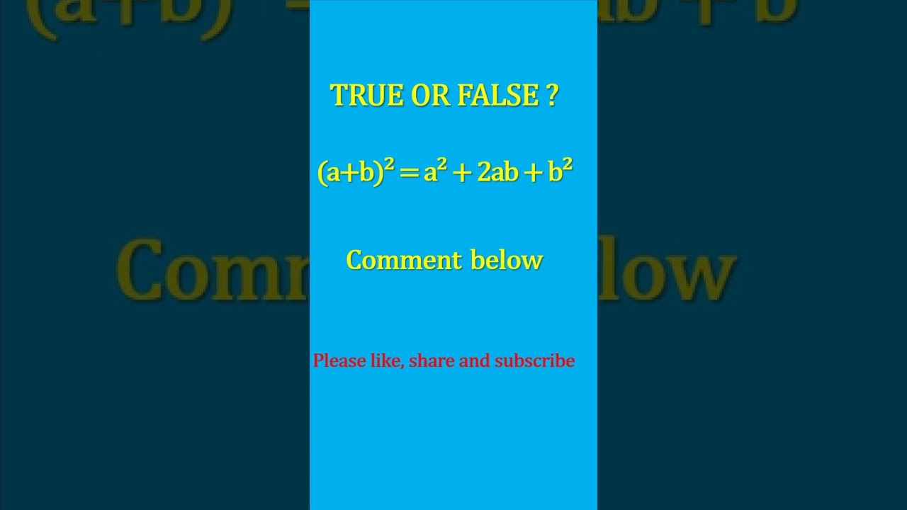 ALGEBRA MATHS FORMULAS PART 2 