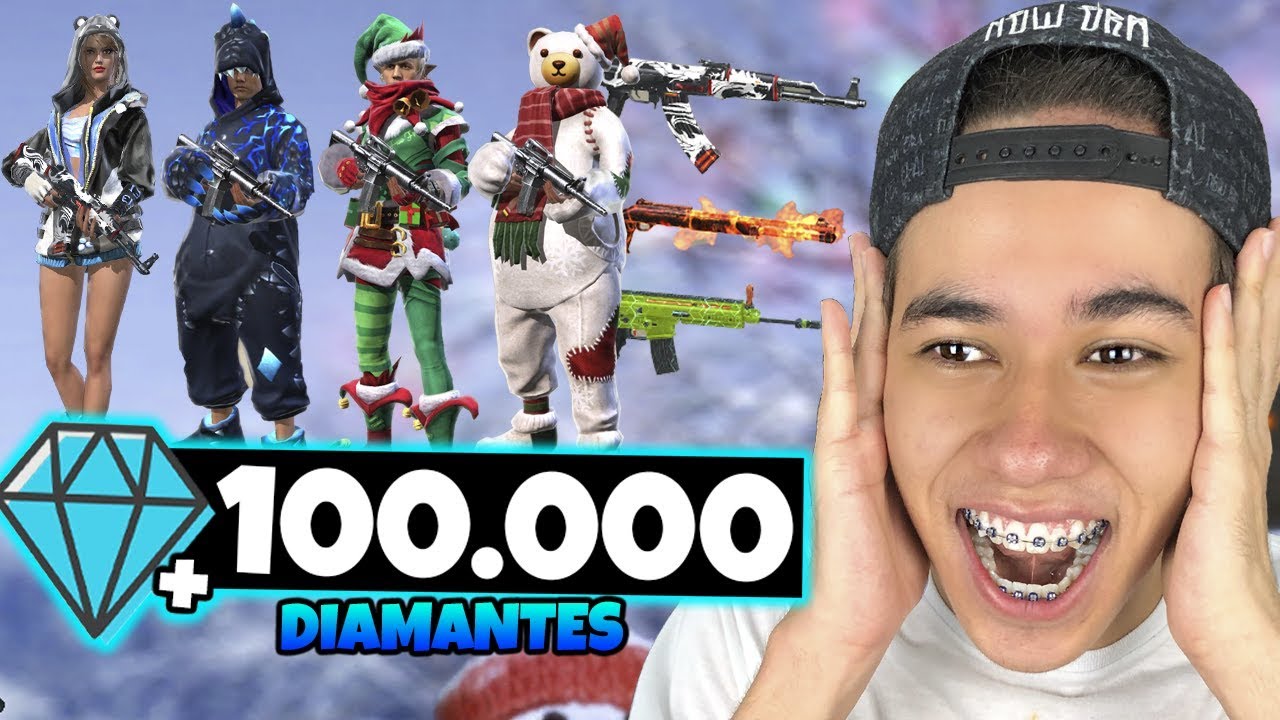 GASTEI 100 MIL DIAMANTES NO FREE FIRE E ZEREI A LOJA!! (R$4.000)