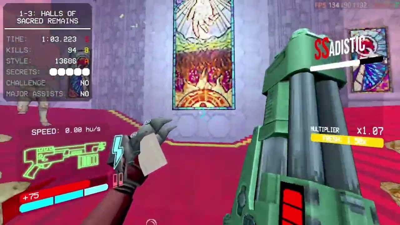 ULTRAKILL 1-3 P PERCENT SPEEDRUN 1:33.094 (6TH IN THE WORLD....Just like my last run but still)