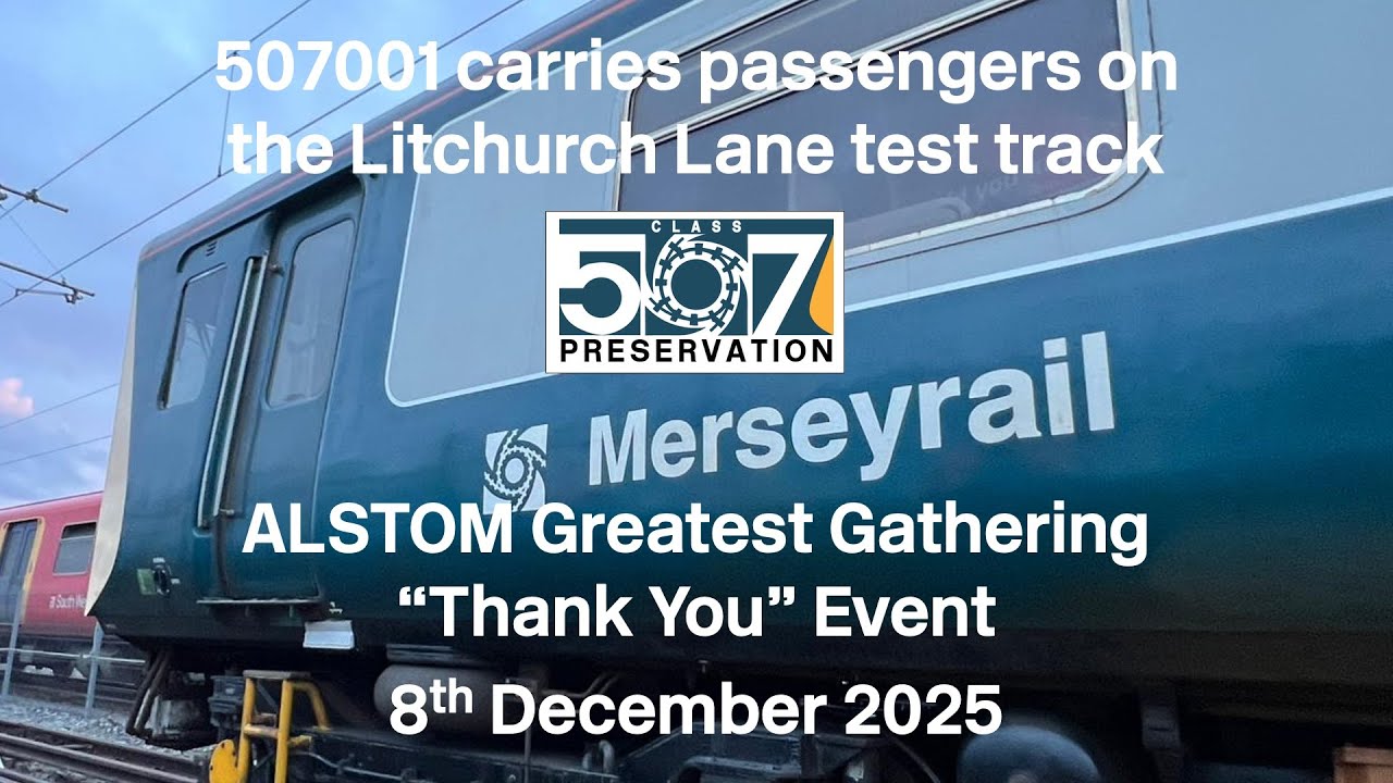 507001 carries passengers on the ALSTOM test track