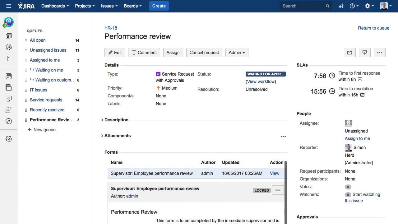 Using JIRA for employee performance reviews - ProForma Demo