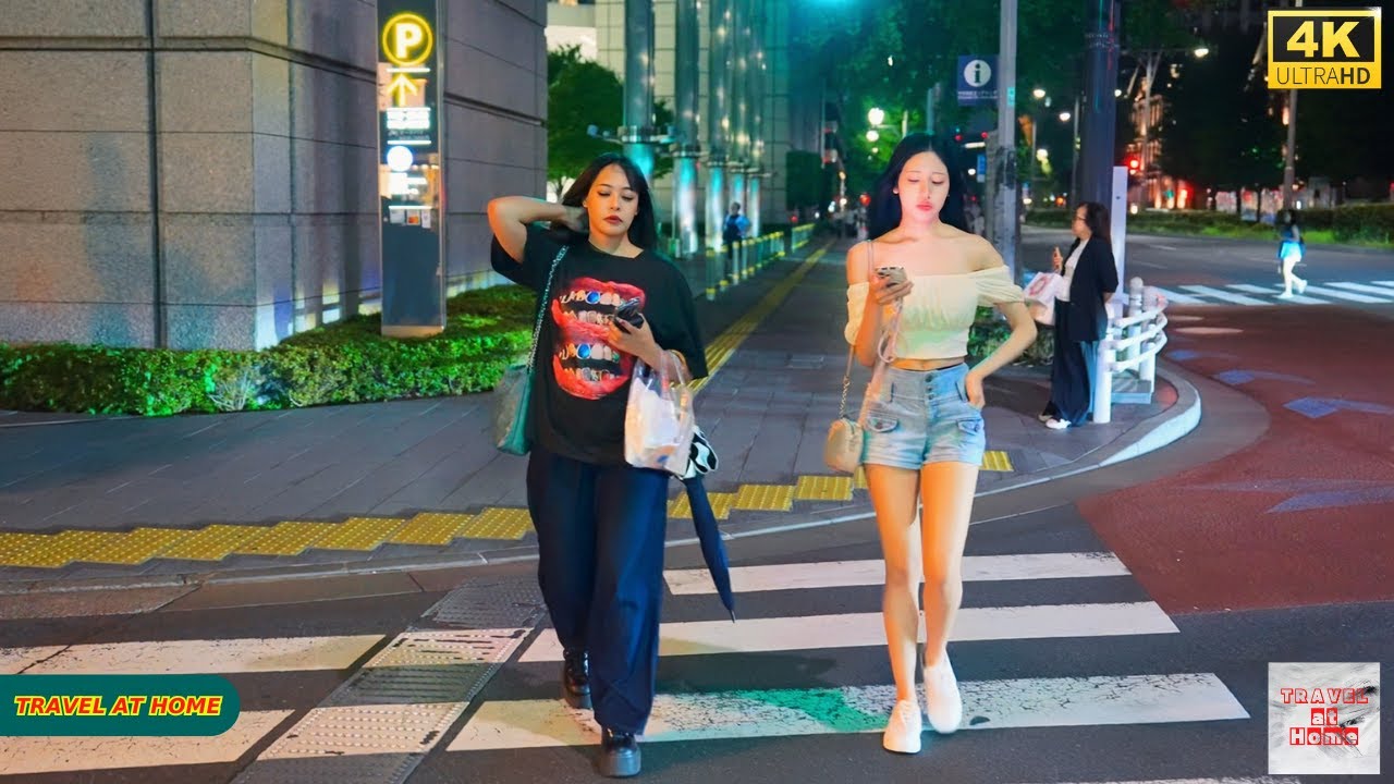 4k hdr japan travel 2025 | Night Walk in Ginza（銀座）Tokyo japan |  Relaxing Natural City ambience