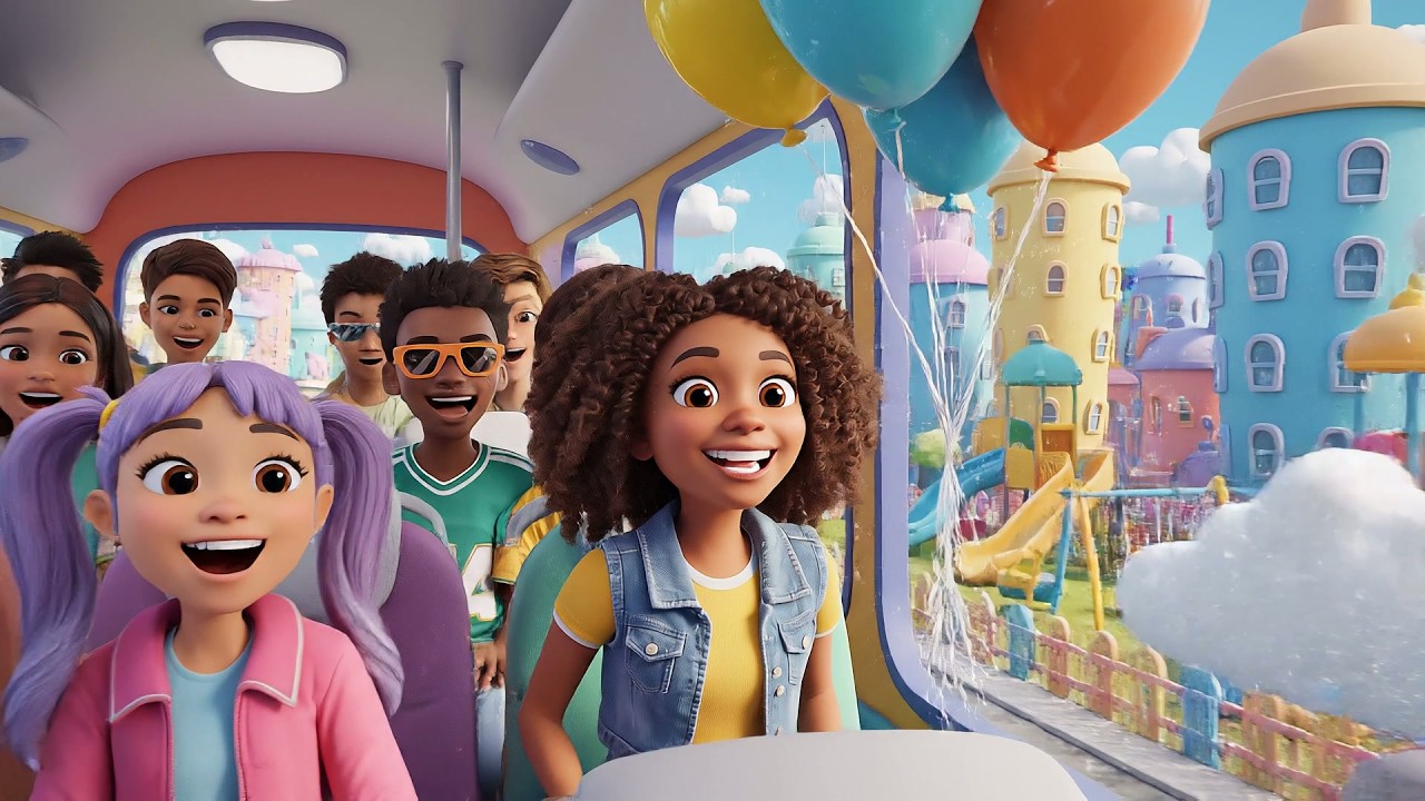 Wheels on the Bus City Sky Adventure | Flying Bus Song & Kids Nursery Rhymes