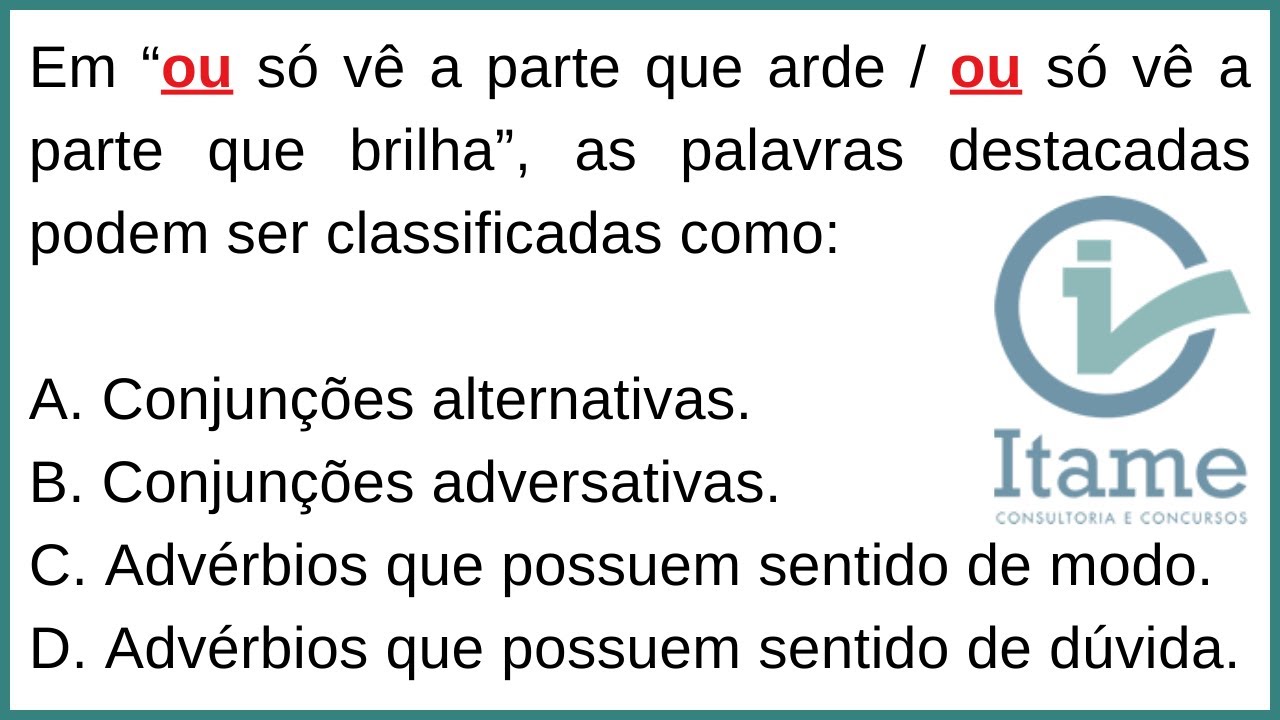 🔥 Questões comentadas de Português para Concurso Público | Banca Itame