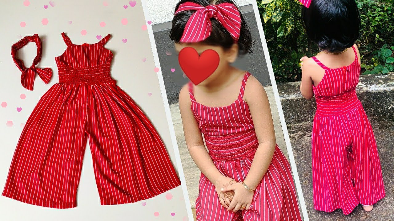 🥰 DIY Baby Jumpsuit Cutting and Stitching Full Tutorial / 3 year baby jumpsuit making / by rafni