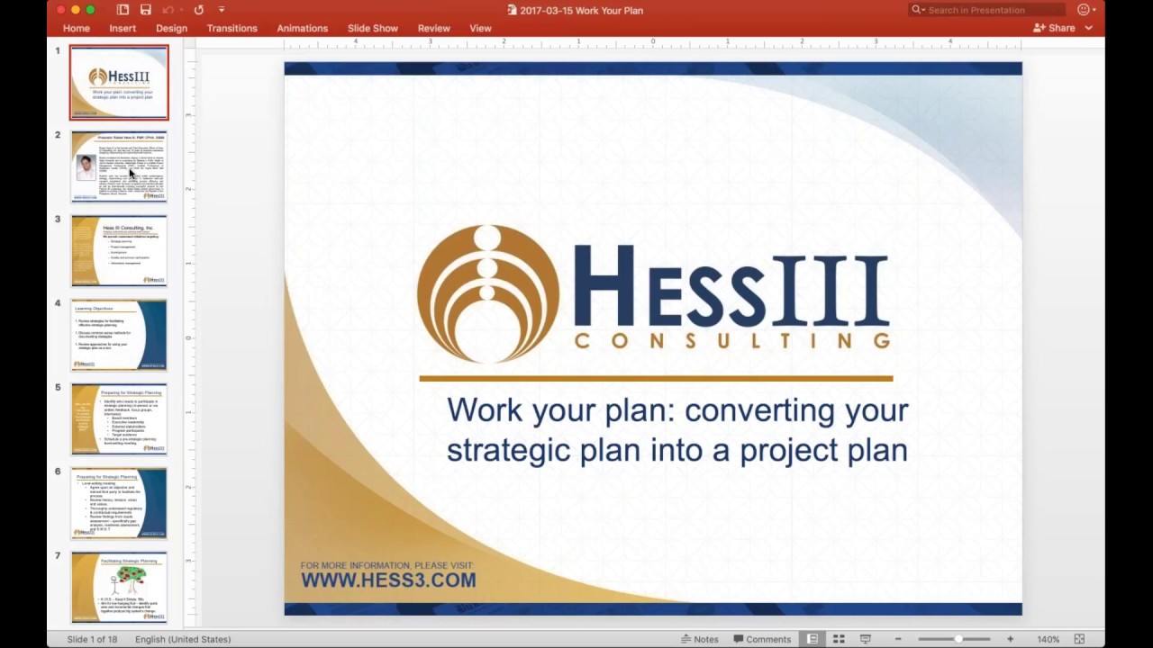 Work your plan: converting your strategic plan into a project plan