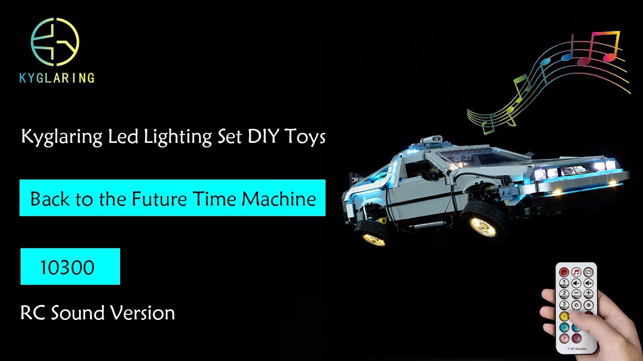 Kyglaring - Back to the Future Time Machine 10300 Lighting Kit Demonstration (RC Sound Version）