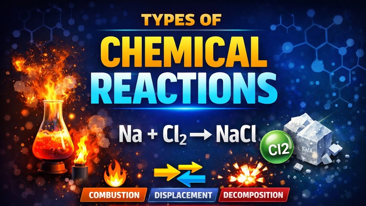 Types of Chemical Reactions | Class 10 Chemistry | Easy Explanation with Examples