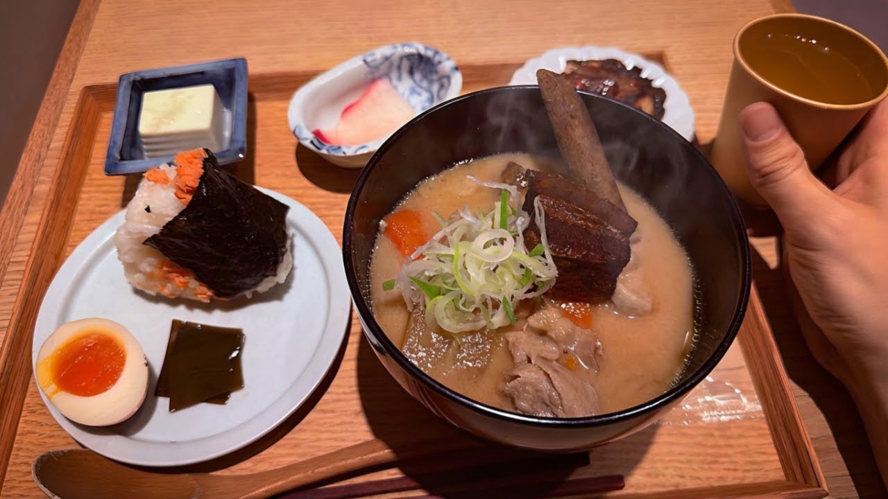 A Japanese Salaryman Tries a Unique Onigiri Set Meal in Tokyo, Japan
