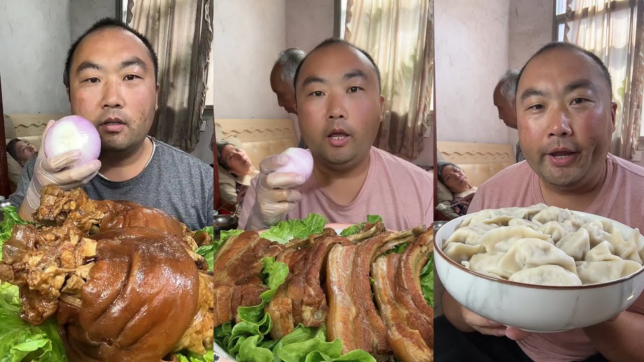 Mukbang #69 :Eat pig brain belly pork, Fried skewers 😋🤤.#belly #delicious  #mukbang #yummy 