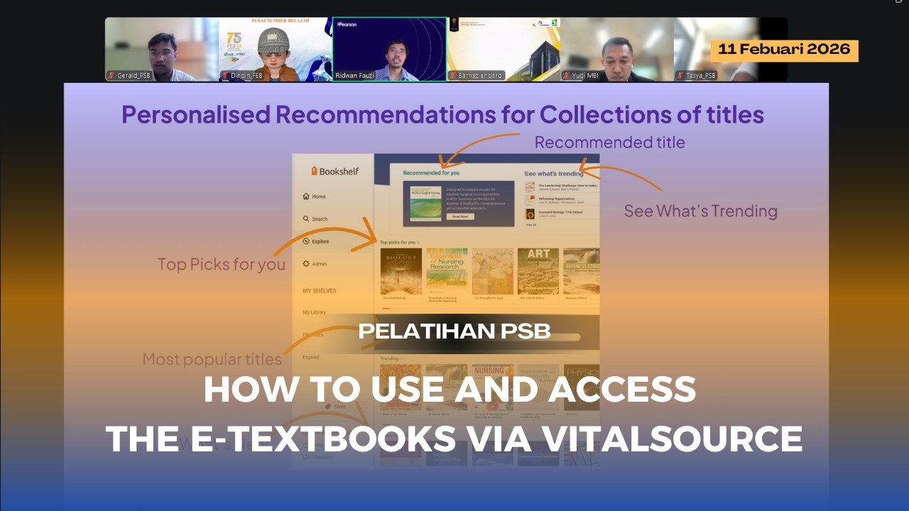 How To Use and Access the e-Textbooks via Vitalsource | PSB FEB UI 11 Feb 2026