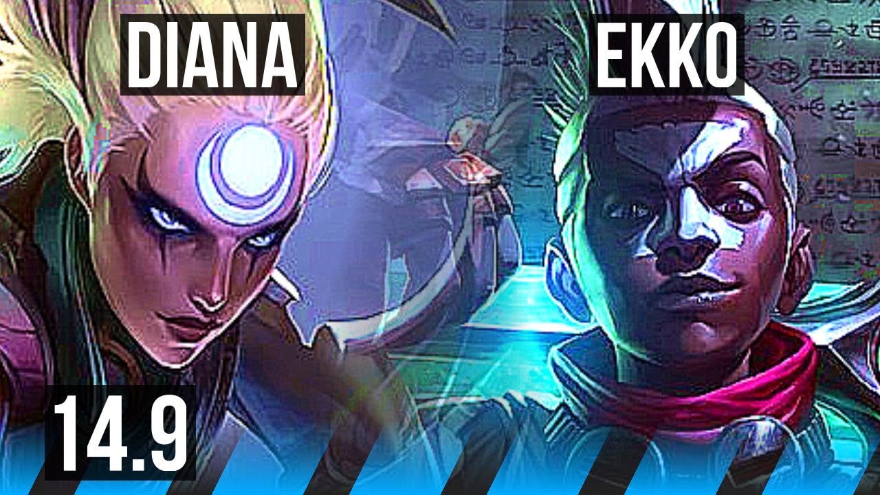 DIANA vs EKKO (MID) | 68% winrate, Dominating | TR Diamond | 14.9