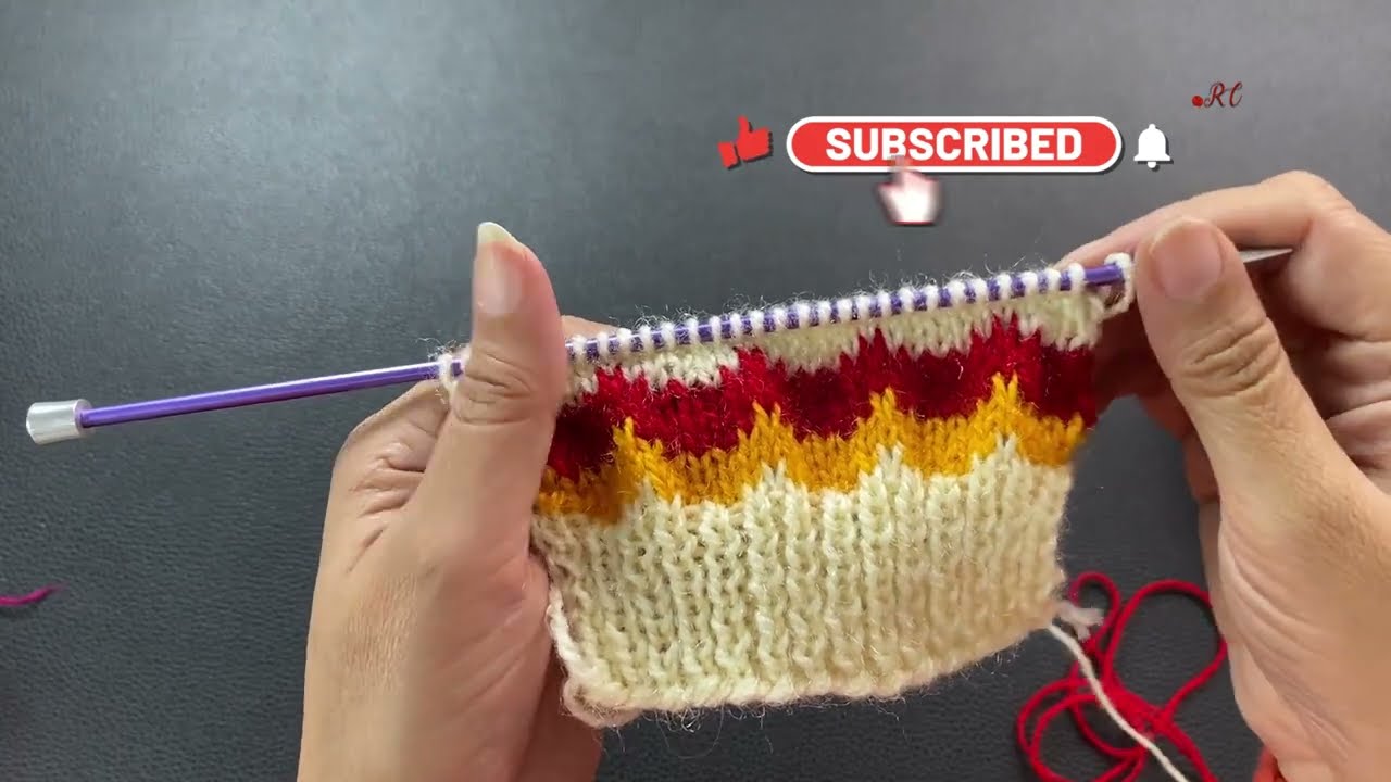 Knitting Design with Waste Wool | Multi Double Colour Design || बची हुई ऊन से बुनाई