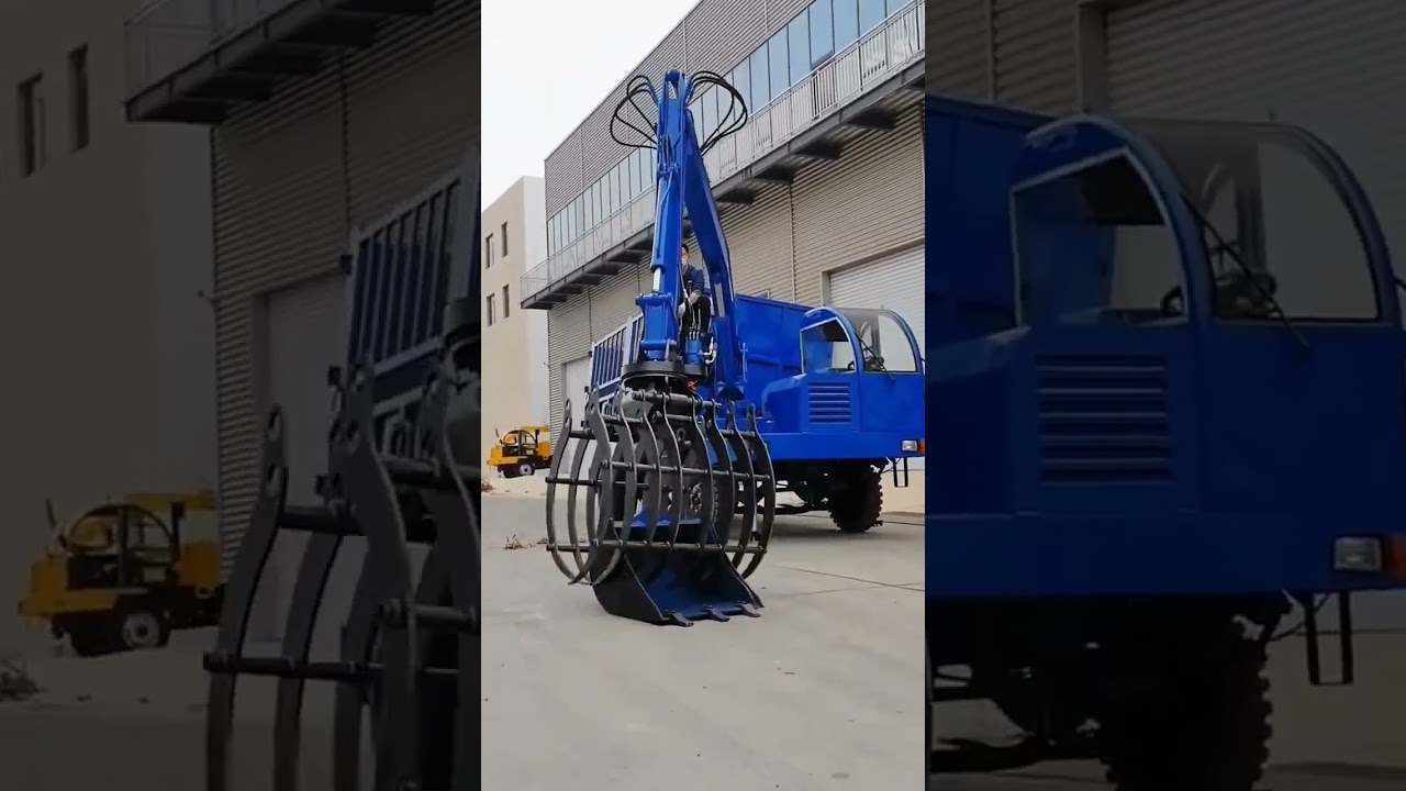 Agricultural four-wheel drive and four-similar truck-mounted crane-digger all-in-one machine P-3778