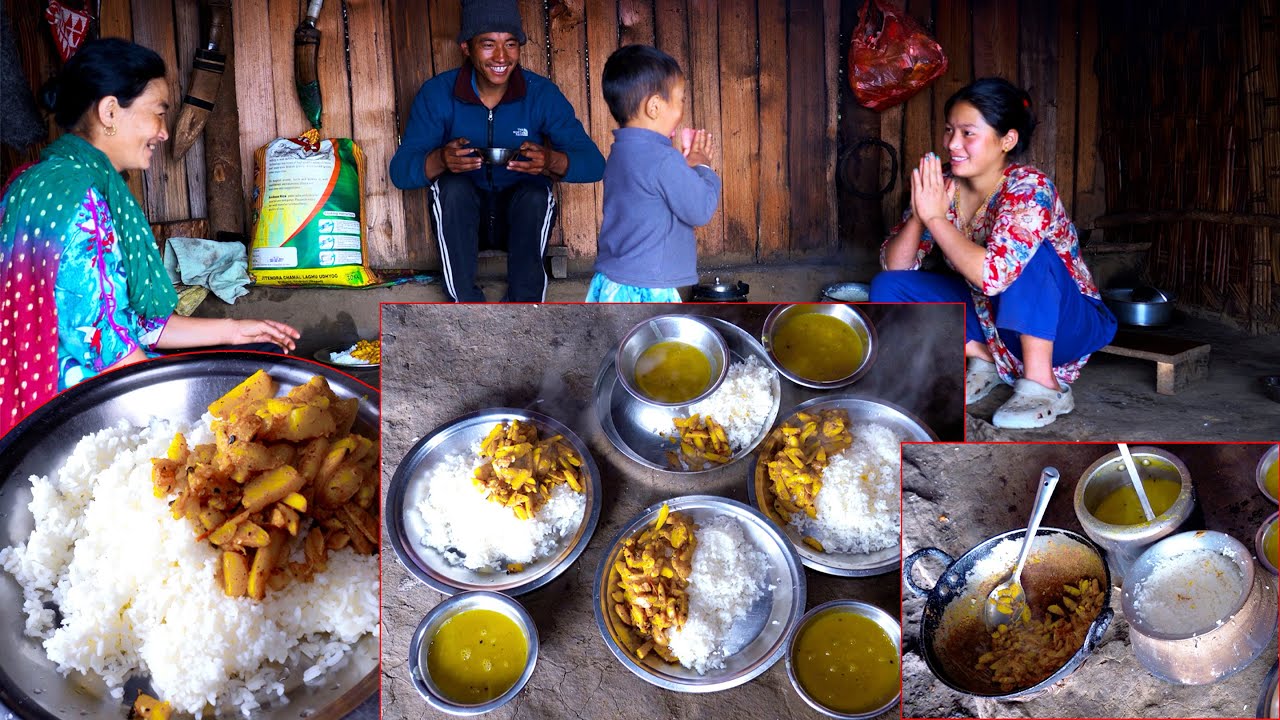 manjita cooks for her mother , husband and for her son Niyabung || shepherd life of Nepal ||