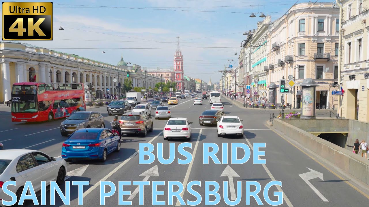 Экскурсия на двухэтажном автобусе Санкт-Петербург 4К 60 к/с ~ City Sightseeing