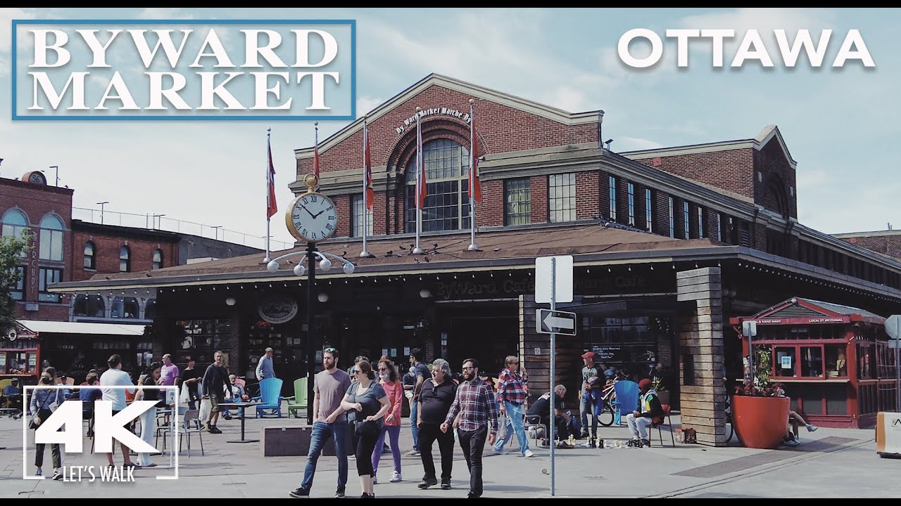 Ottawa ByWard Market Walk2021 | 4K Canada Virtual Travel Walking Tour | Life Video with City Sounds