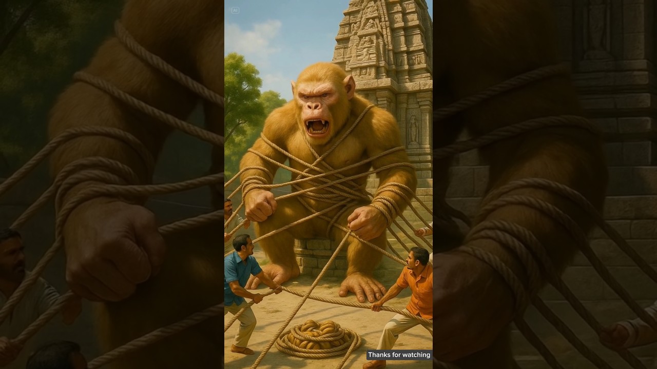 Big monkey enters the village and the villagers catch the monkey 😭 #ai #monkey #village