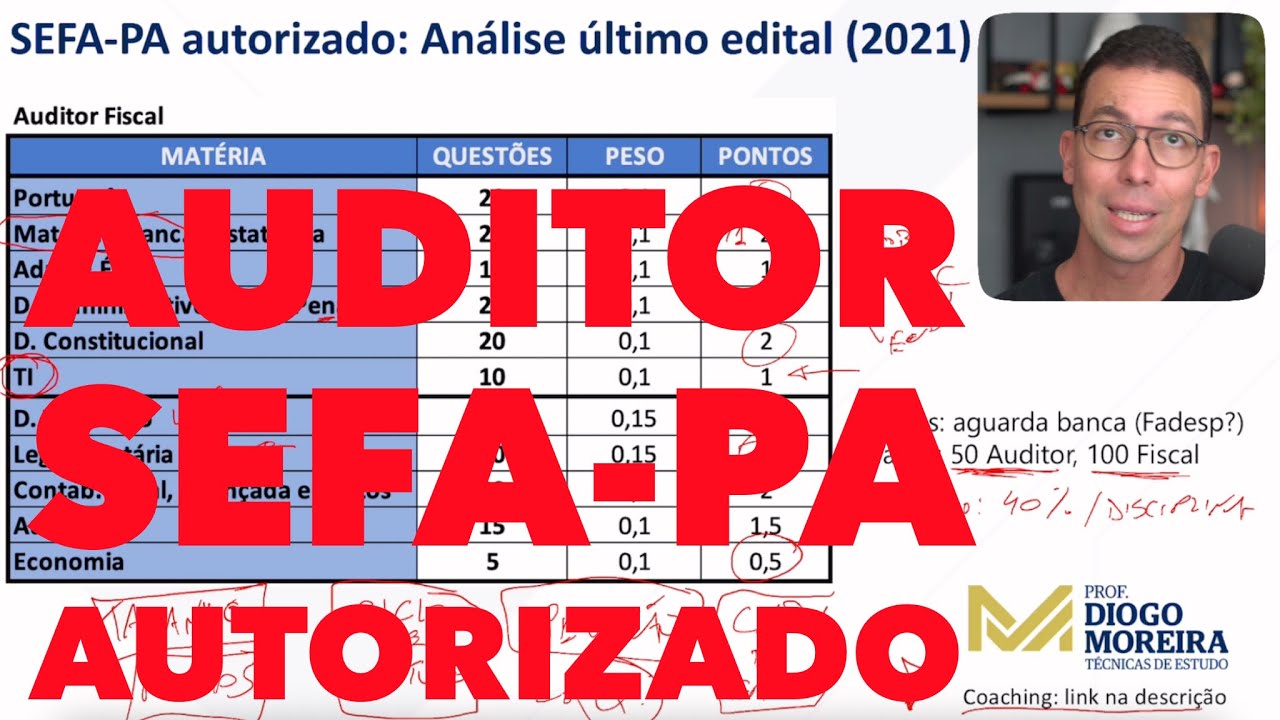 Concurso SEFA-PA Auditor e Fiscal autorizado: an&aacute;lise do edital anterior (2021)