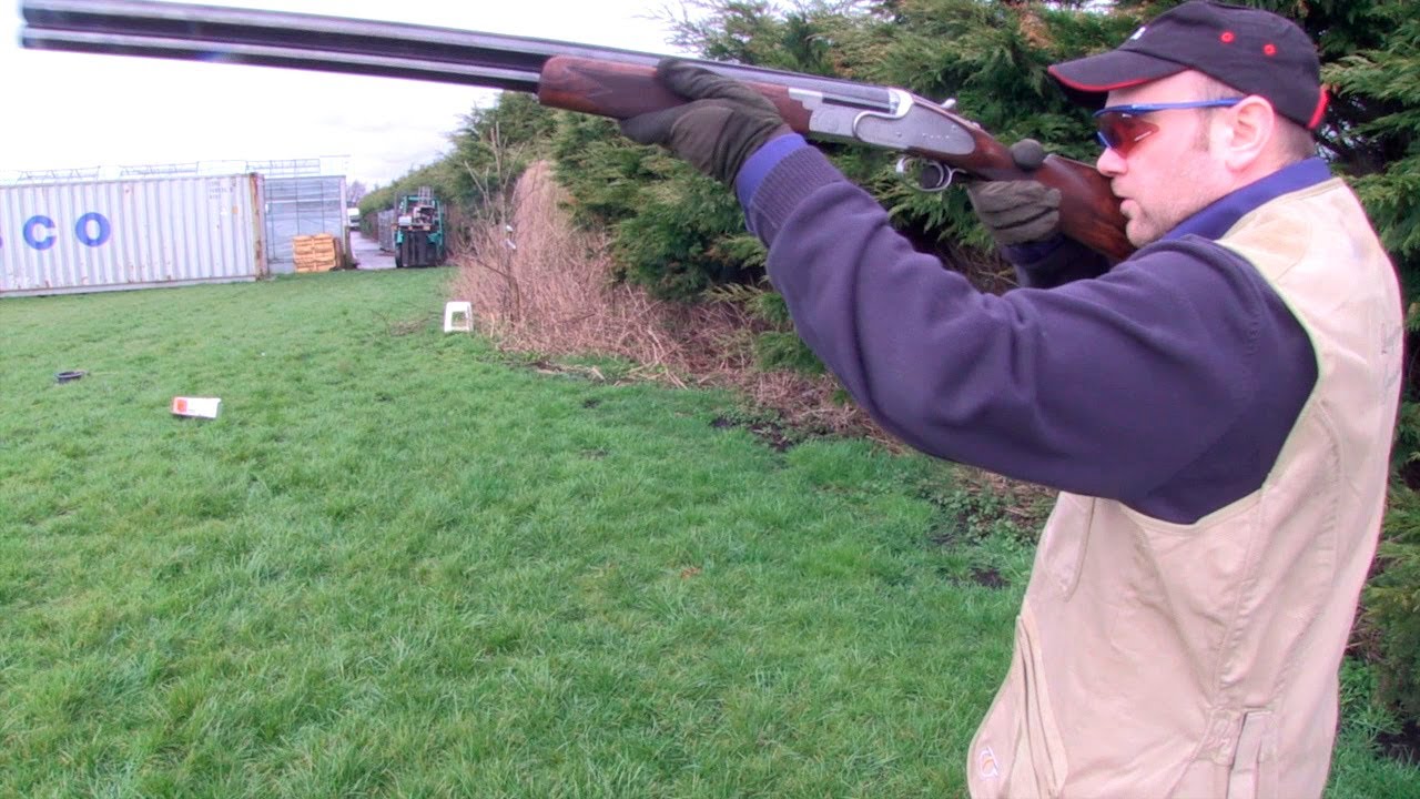 Breaking clays at Longthorne Gunmakers