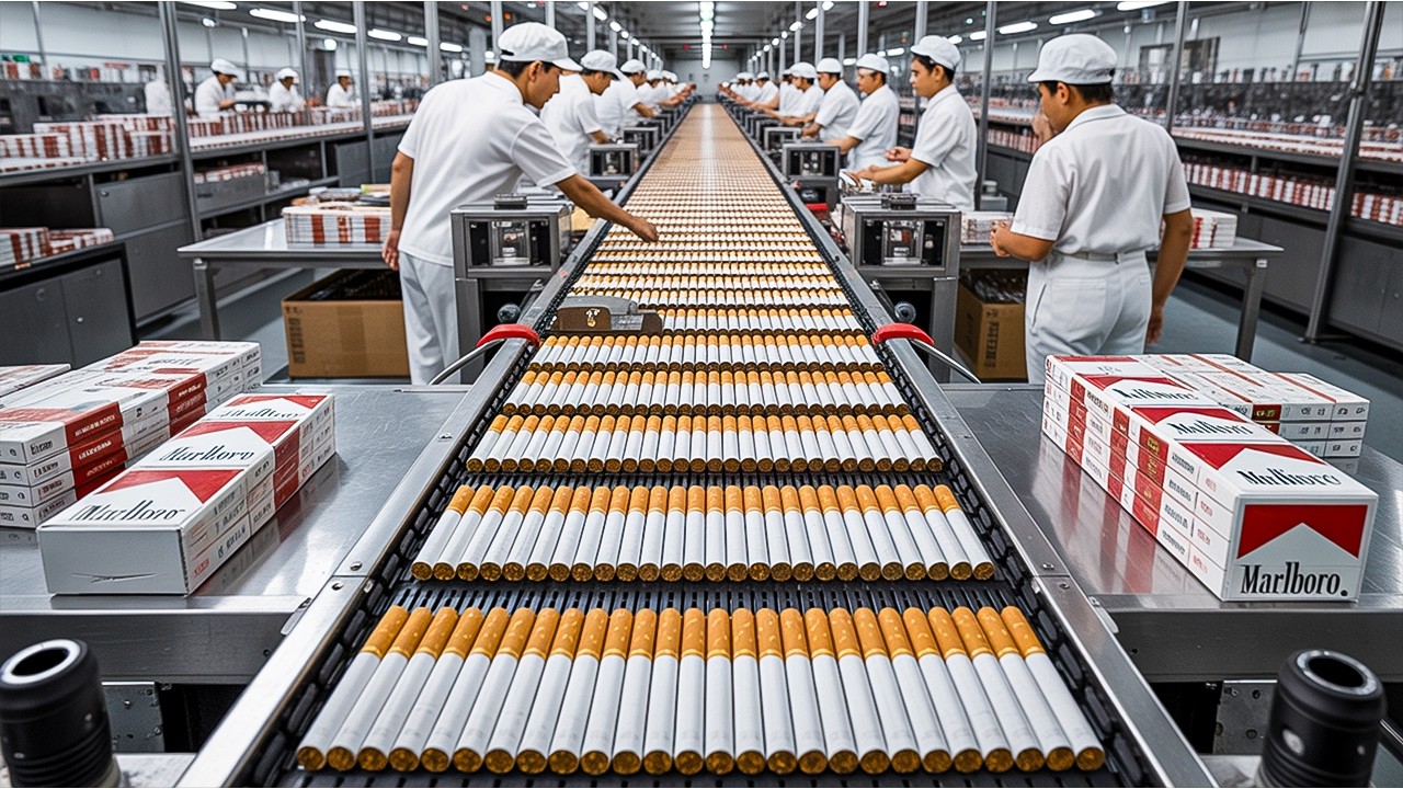 كيف يتم تصنيع السجائر داخل المصنع - Cigarette Factory